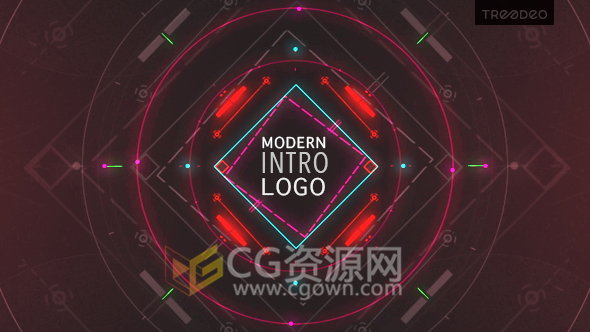 調整科技感網絡技術企業(yè)宣傳片頭圖形LOGO動畫效果-AE模板工程