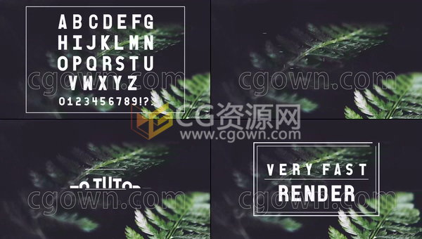 英文字母書寫生長動(dòng)畫文字標(biāo)題組合效果-AE模板工程