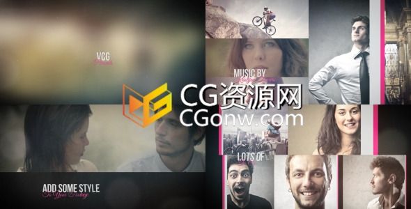 復(fù)古圖片宣傳視頻片頭動(dòng)態(tài)照片幻燈片攝影模板-AE模板工程
