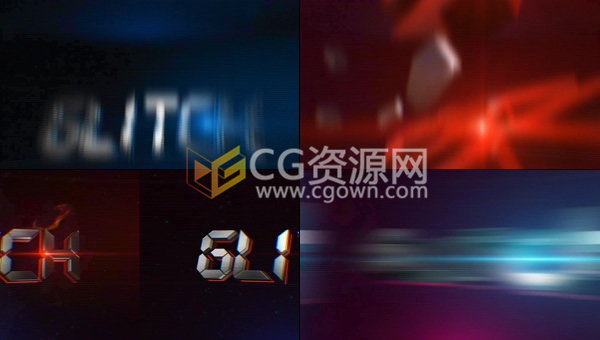 E3D制作三维数字失真畸变特效文字LOGO动画效果-AE模板下载