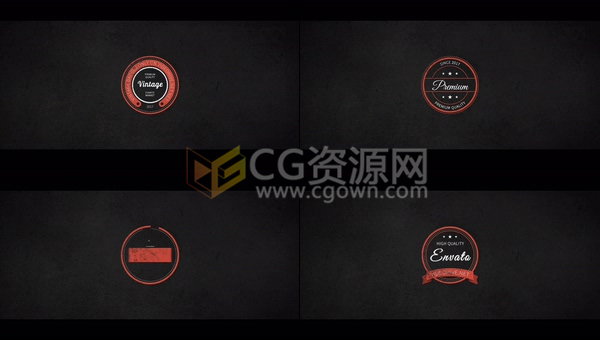 16組復(fù)古徽章字幕動(dòng)畫(huà)設(shè)計(jì)文字標(biāo)題排版動(dòng)態(tài)效果-AE模板下載
