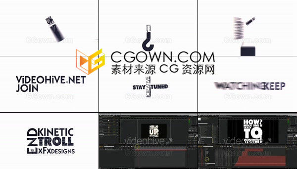 動(dòng)態(tài)文字排版動(dòng)畫標(biāo)題介紹字幕視頻效果制作-AE模板工程