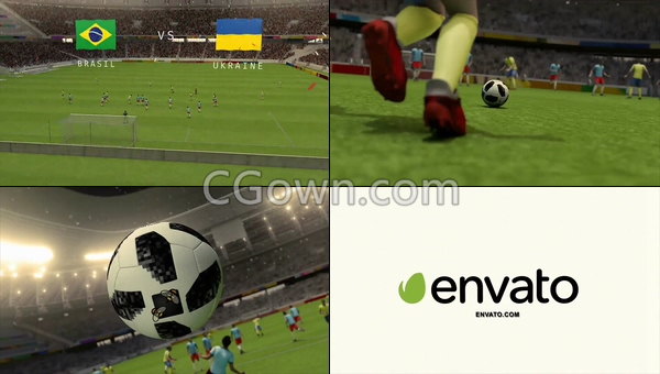足球体育欧洲杯国际足联比赛简介运动直播节目宣传片头-AE模板下载