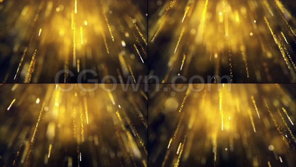 动态奢华黄金粒子金光闪烁上升粒子条颁奖年会公司庆典背景视频