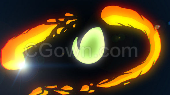 卡通电子火焰闪光标志演绎时尚LOGO-AE模板下载