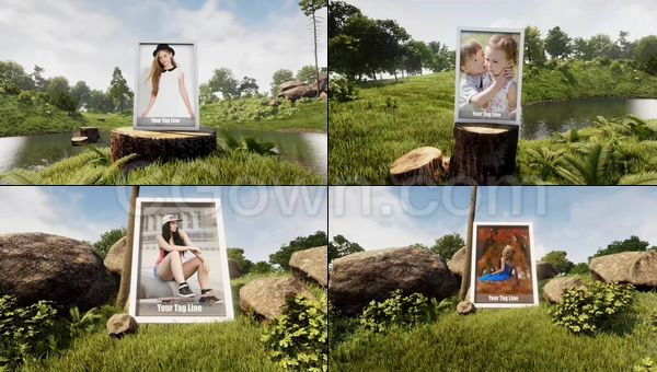 旅游促销家庭婚礼毕业相册自然环境优雅幻灯片-AE模板