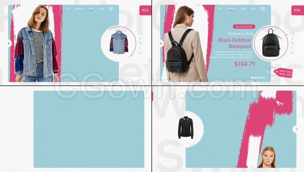 网上商店商场时尚美容购物宣传广告视频简约时装秀商品展示-AE模板下载