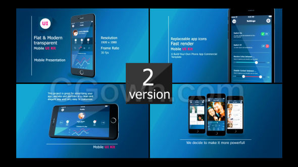 手机平板电脑苹果手机UI演示商业开发促销宣传应用程序用户界面展示视频-AE模板下载