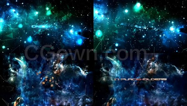 宇宙空間星云密布三維空間動態(tài)標題展示電影預告片宣傳-AE模板下載