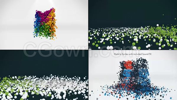 創(chuàng)意有趣的3D粒子建立和分解動(dòng)畫展示公司LOGO開場(chǎng)動(dòng)畫-AE模板下載