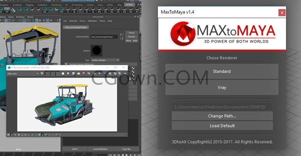MaxToMaya v3.0a插件支持3DS MAX模型互导Maya软件