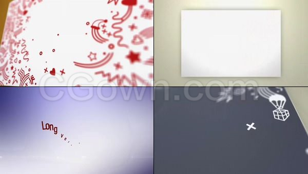 生日賀卡公司節(jié)日周年慶典時尚婚禮聚會運動宣傳揭幕戰(zhàn)-AE模板