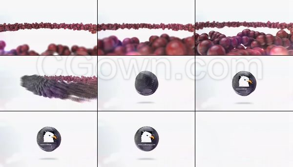 3D优雅球标汇聚粒子圆原子反应演绎科技企业LOGO动画-AE模板下载