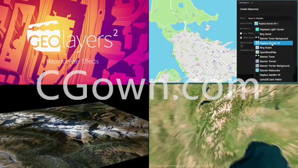 GEOlayers 2 V1.2.7真实世界地图位置路径展示动画带视频使用教程-AE脚本