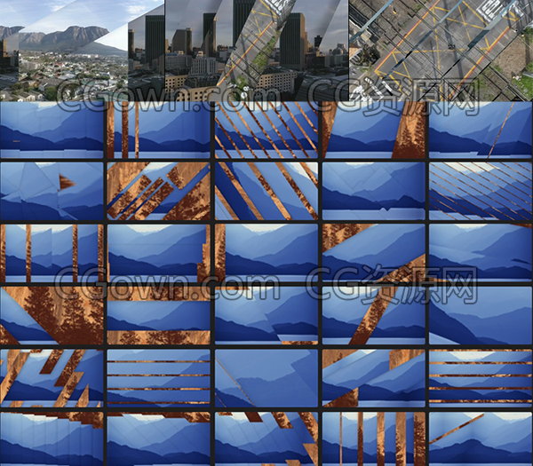 FCPX插件下载62种图形切割切片遮罩视频转场效果动画带音效素材