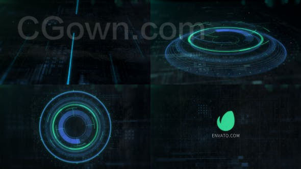 未來(lái)感抽象快速流動(dòng)科幻標(biāo)志全息高科技LOGO片頭動(dòng)畫-AE模板