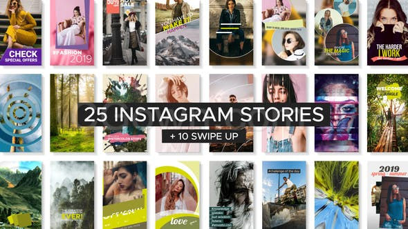Instagram故事模板社交媒体竖屏手机海报宣传-AE模板下载