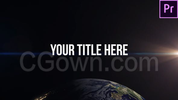 浩瀚宇宙大气地球之星标题展示快速黑暗全球性组织标志片头-PR预设下载