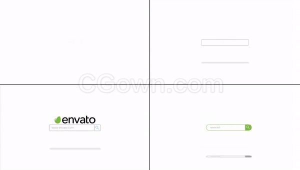 2种搜索框样式效果输入文字搜出LOGO动画视频片头-Motion模板下载