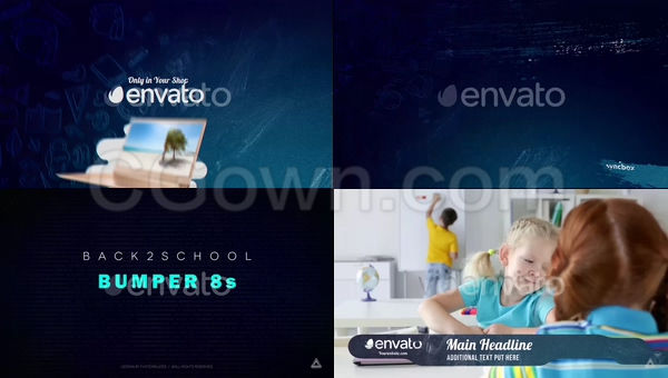 动画图标黑板演示学校晚会宣传商业广告产品营销开场视频-AE模板下载