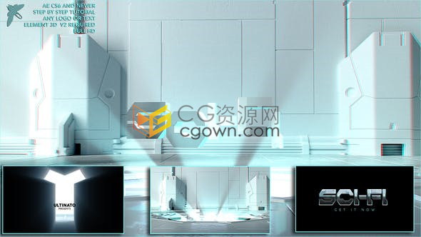 E3D制作高科技企業(yè)動(dòng)態(tài)擠壓3D科幻標(biāo)志片頭-AE模板下載