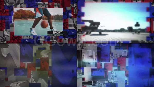 城市体育锻炼宣传展示令人敬畏的运动气氛快速介绍开场视频-AE模板