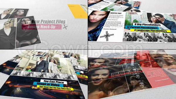 企业宣传册单张设计商业杂志时装秀摄影作品新闻版面展示包装视频-AE模板下载