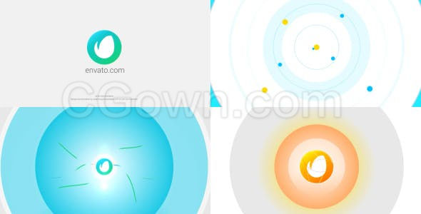 AE模板-彩色圆圈演绎清新活力圆形标志公司视频宣传LOGO动画