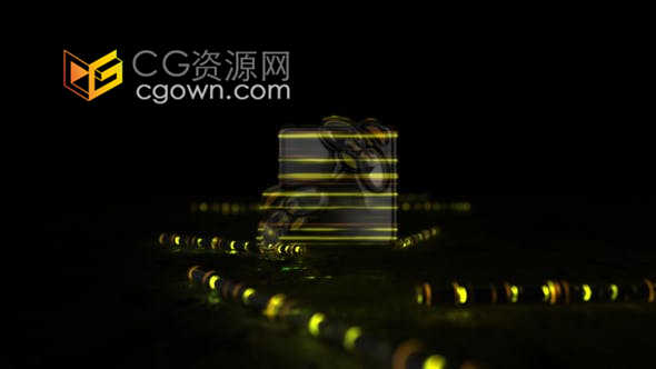 E3D插件制作荧光棒发光霓虹灯LOGO视频片头动画效果-AE模板下载