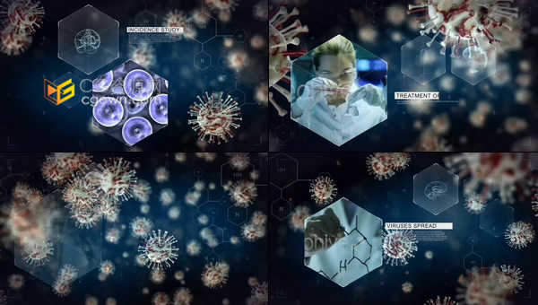 生物科学高科技分子医疗宣传视频病毒DNA生命医学实验室宣传片-AE模板下载