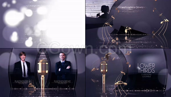 音乐颁奖典礼歌手获奖背景视频流行歌曲奖项包装音乐广播节目开场视频-AE模板