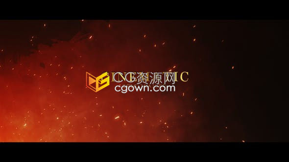 三維大氣火花粒子火焰通紅背景煙霧彌漫揭示游戲字幕電影宣傳預(yù)告片-AE模板