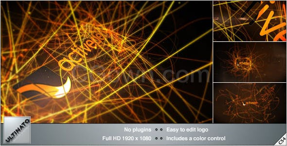 3D发光线条深度缠绕演绎LOGO标志片头动画-AE模板下载
