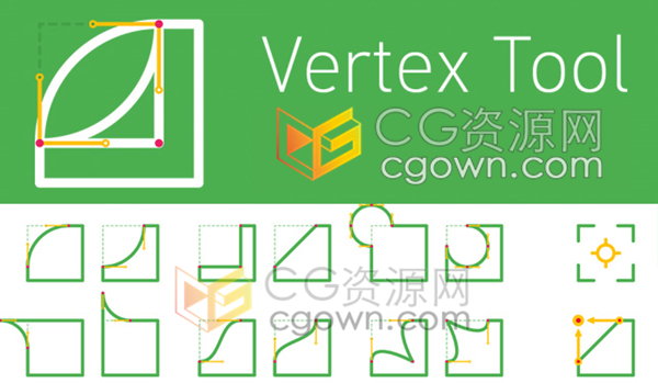 AE脚本Vertex Tools v1.1 MASK形状遮罩图层路径倒角预设