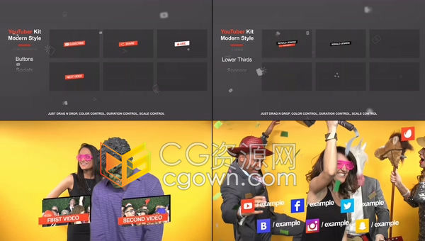 现代视频分享平台广告宣传标题工具包技术介绍节目开场标志动画-AE模板
