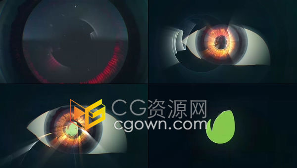 3D眼睛演绎视觉特效标志宣传片头LOGO动画-AE模板免费下载