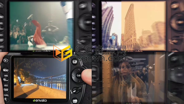 摄像机单反相机拍摄转场效果模拟屏幕介绍开场视频-AE模板下载