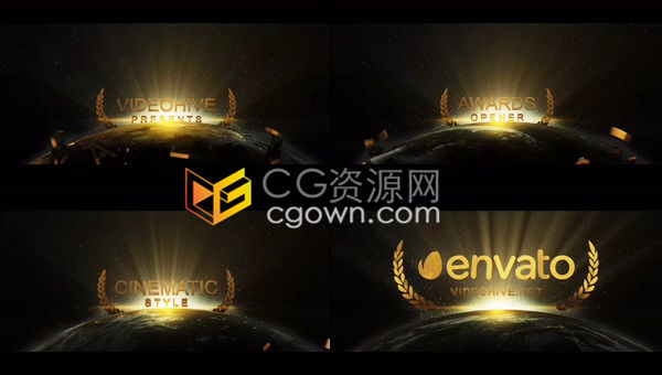 E3D制作大气电影开场标题片头公司年会活动颁奖典礼婚礼仪式包装-AE模板