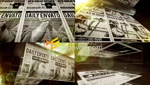 报纸印刷快速打印展示精彩新闻复古宣传版面片头动画效果-AE模板-CG资源网 报纸印刷快速打印展示精彩新闻复古宣传版面片头动画效果-AE模板
