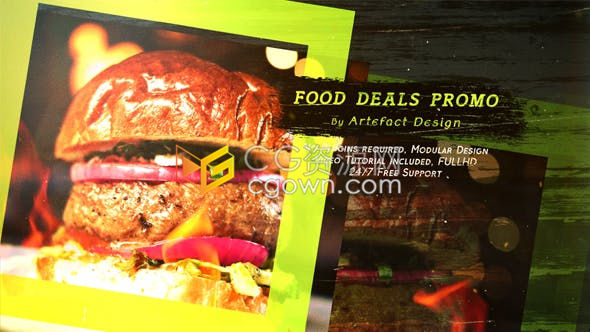 商店餐厅宣传片美食展示厨师作品介绍幻灯片-AE模板下载