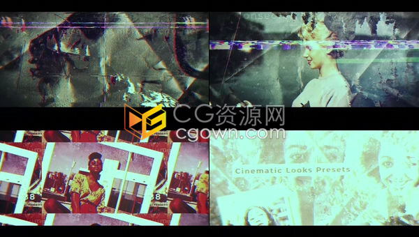 毛刺故障效果歷史浮華開場白復(fù)古記憶視頻紀(jì)錄片-AE模板下載