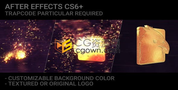 Particles插件制作粒子特效金色LOGO演繹動畫視頻片頭效果-AE模板下載