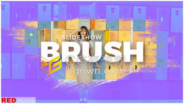 AE模板-现代艺术感彩色画笔纹理颜料笔刷遮罩效果动画品牌介绍教育视频媒体开场白
