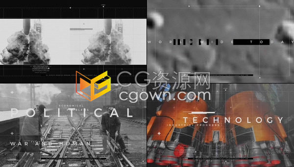 AE模板-復古紀錄片革命戰(zhàn)爭電影預告片部隊武警信息宣傳視頻