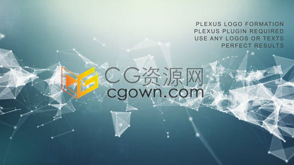 4K点线连结Plexus标志动画互联网科学电影预告片LOGO片头-AE模板下载