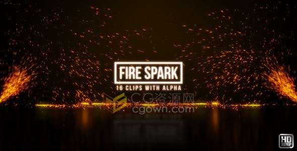 16組爆炸墜落彈射飛濺火星火花粒子帶有Alpha通道視頻素材下載