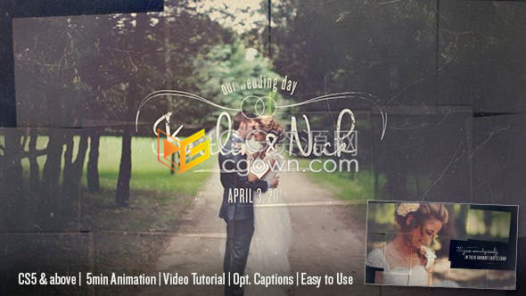 独特拼贴设计婚礼旅游回忆多相框陈列背景展示视频相册-AE模板下载