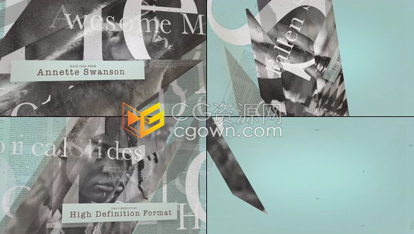 史詩復古紀錄片教育介紹報紙風格戰(zhàn)爭電影歷史視頻相冊-AE模板