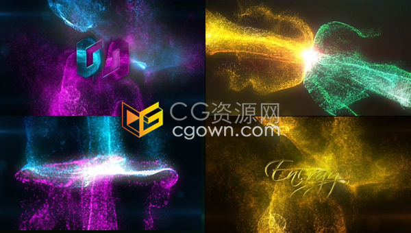 彩色特效流体流动粒子碰撞变形演绎动画标志LOGO片头-AE模板下载