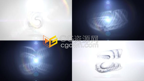 4个黑暗/明亮背景简约闪耀光效演绎LOGO标志片头-AE模板下载